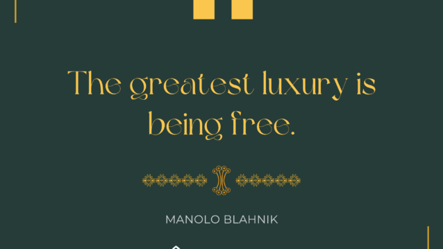 The greatest luxury is being free
